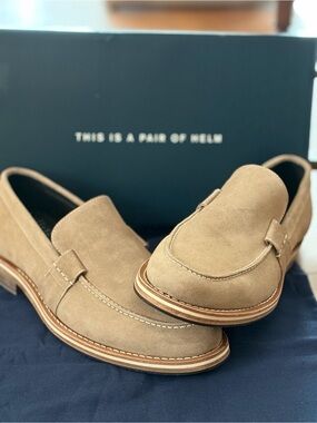 Helm Suede Moc Toe Loafers in Light Brown - Men's Slip-On Dress Casual